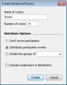 Create Breakout Rooms Screenshot