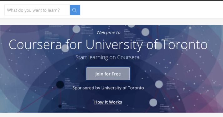 Screen shot of Coursera for U of T