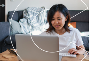 Woman in front of computer